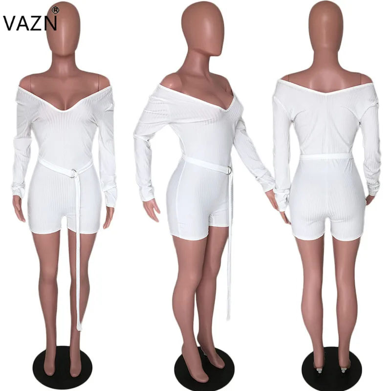 VAZN ARM8118 Лидер продаж Модный комбинезон с длинными рукавами для карт shuolder collocation sashes tight 3 цвета комбинезоны, короткие брюки