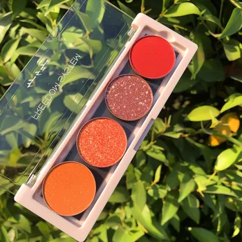 

DIY Orange Flower Eye Shadow Empty Plate Magnet Storage Tray Blush Free Combination Open-Replacement Packing Platen Tan Ya