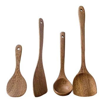 

Cooking Tools Hanging Hole Spatula Shovel Food Grade Wood Heat Resistant Soup Scoop Kitchen Utensils Non Stick Kitchenware Set