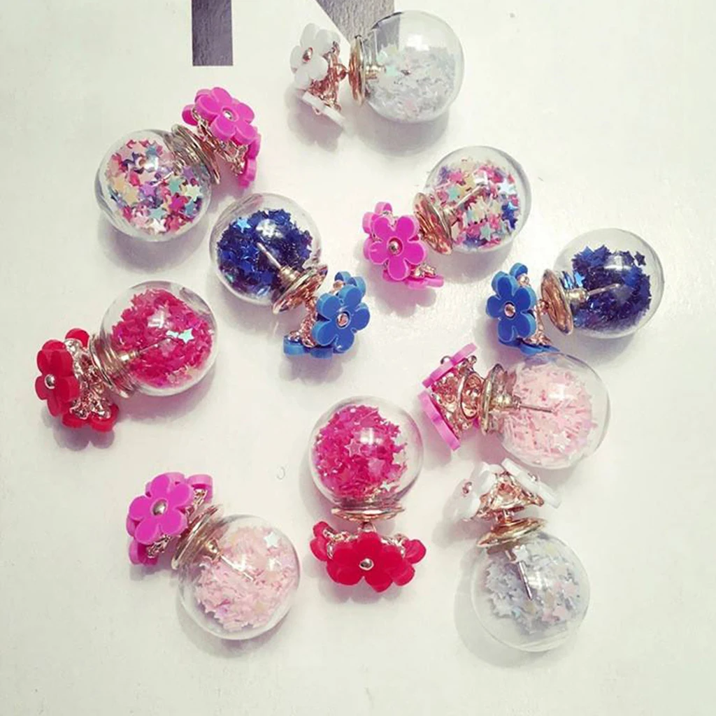 20pcs Best Wish Glass Ball Charms With Star for Necklaces Bracelets Earrings Jewelry Making DIY Crafts Tree Decors Assorted Blue