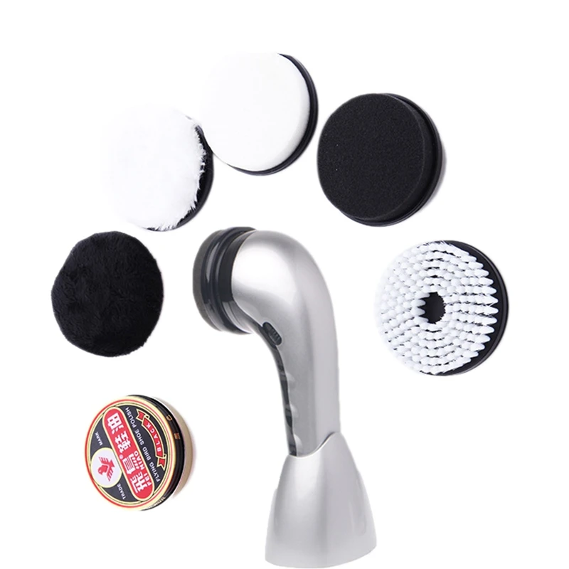 

Multi-Function Electric Shoe Polisher Plug-In Dry Battery Dual-Use 5 In1 Shoe Brush Polished Glossy Shoes Cleaning Tools EU Plug
