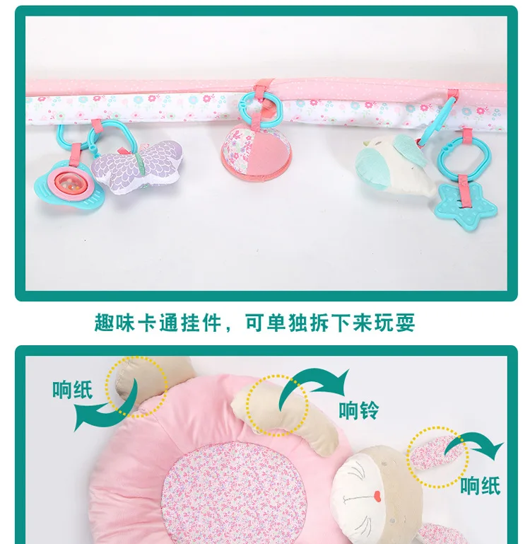Rabbit Game Blanket Baby Playmat Crawling Fitness Rack with Music Game Blanket