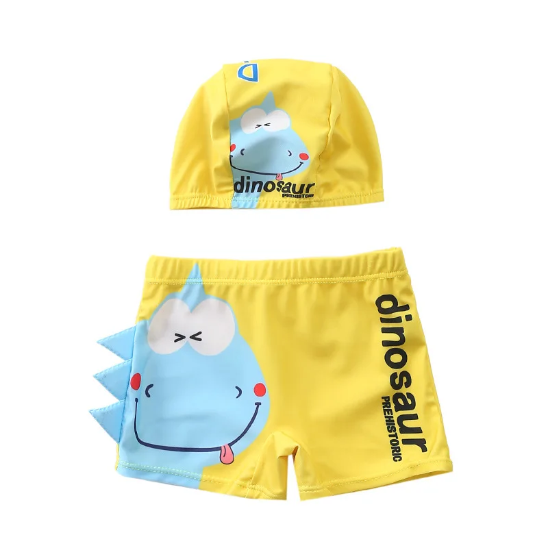 Новые плавки для мальчиков от 2 до 10 лет, детский купальный костюм, купальные трусы для мальчиков Dinasour с Hat-SW367