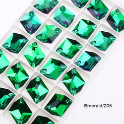 Versatile Flatback Sew-On Rhinestone K5 Glass AB Crystal - 27x21mm-5pcs (Emerald 205)
