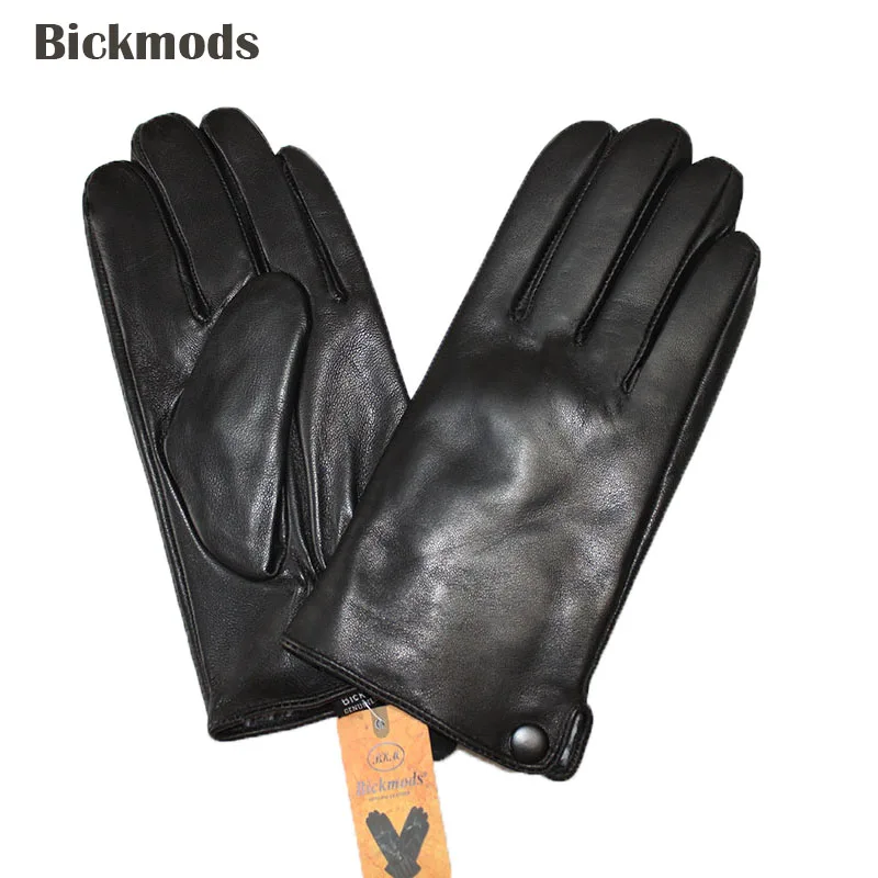 Мужские кожаные перчатки зимние толстые теплые поддельные подкладка из кроличьего меха для активного отдыха Велоспорт вождения перчатки