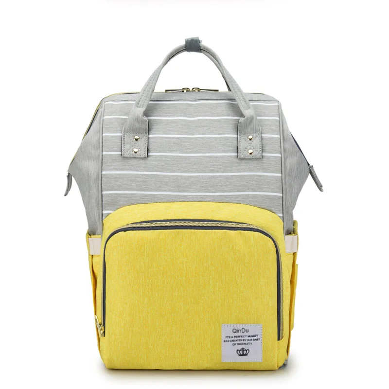 Stripe Yellow Сумки для подгузников, Детский рюкзак для подгузников, сумка для мам, коляска, органайзер, сумка для мам, сумка для ухода за ребенком, женский модный рюкзак для кормления - Цвет: Stripe Yellow