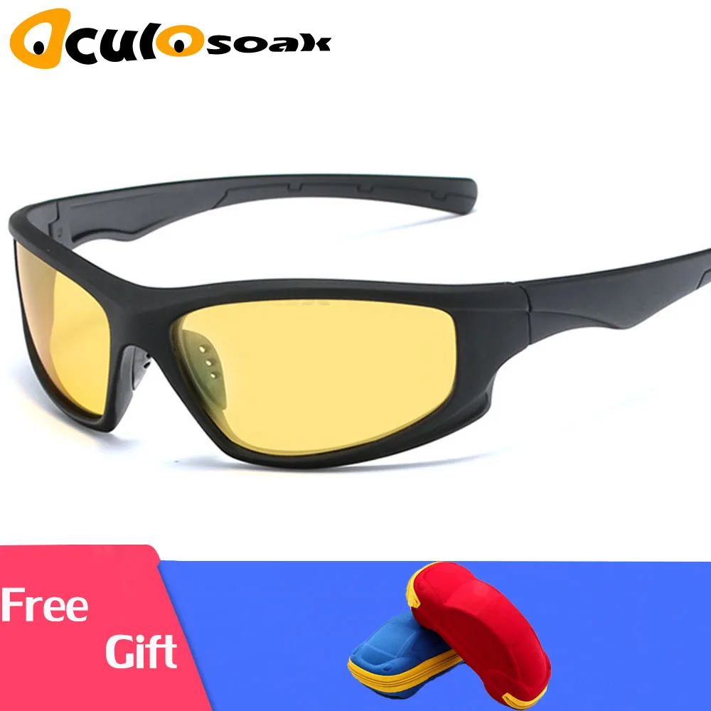 

2019 New Polarized SunglasseS Men UV400 Anti-glare Sun Glasses Black PC Frame Outdoor Sport Goggles De Sol Gafas with box