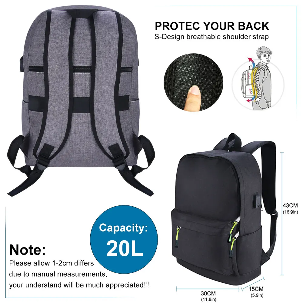 Aocharm мужской рюкзак для ноутбука, рюкзак для женщин, школьные сумки для девочек-подростков, Противоугонный рюкзак для женщин, школьные рюкзаки для мужчин