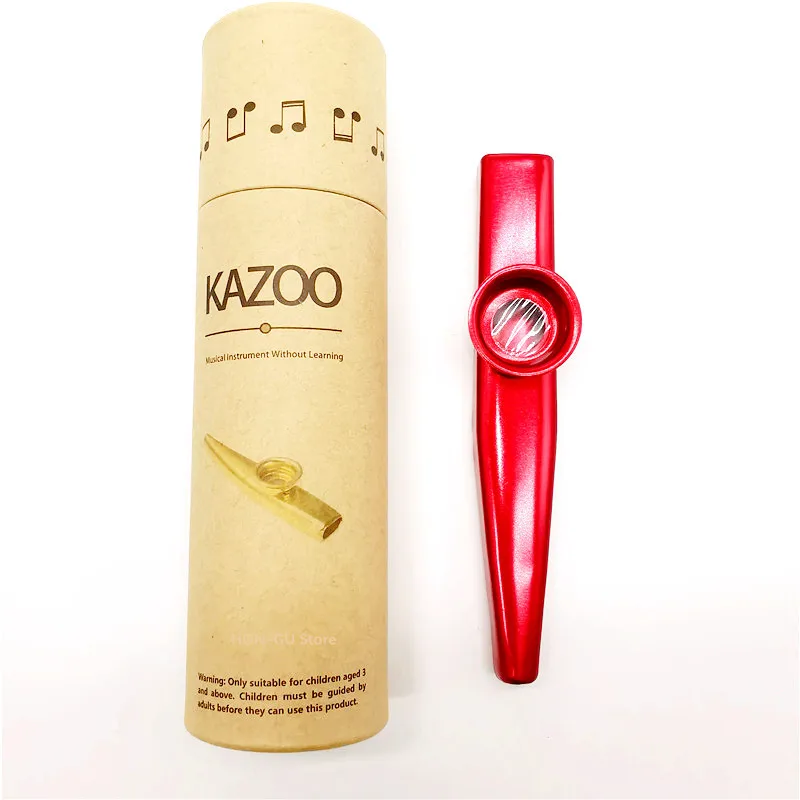 Flûte traversière,Kazoos en métal avec boîte,Instruments de musique