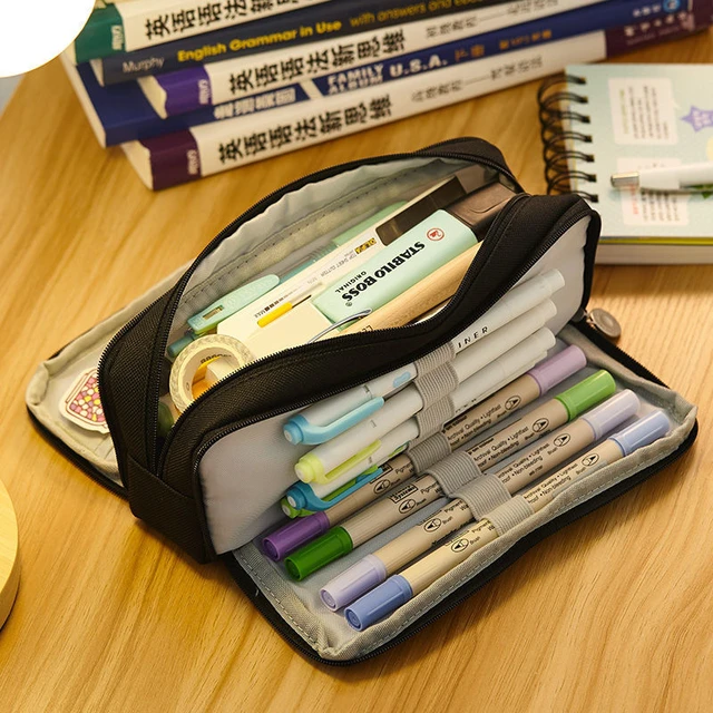 Large Capacity Pencil Case 3 Compartment Pouch Pen Bag for School Teen Girl  Boy Men Women