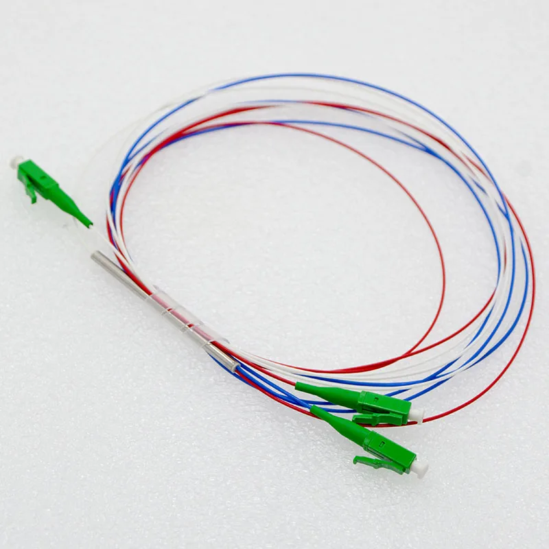 10pcs New 1x2  Mini Optic Fiber Splitter 0.9mm Steel Tube SM LC APC Pull Cone 50:50 Optic Equipment Connector Special Wholesale