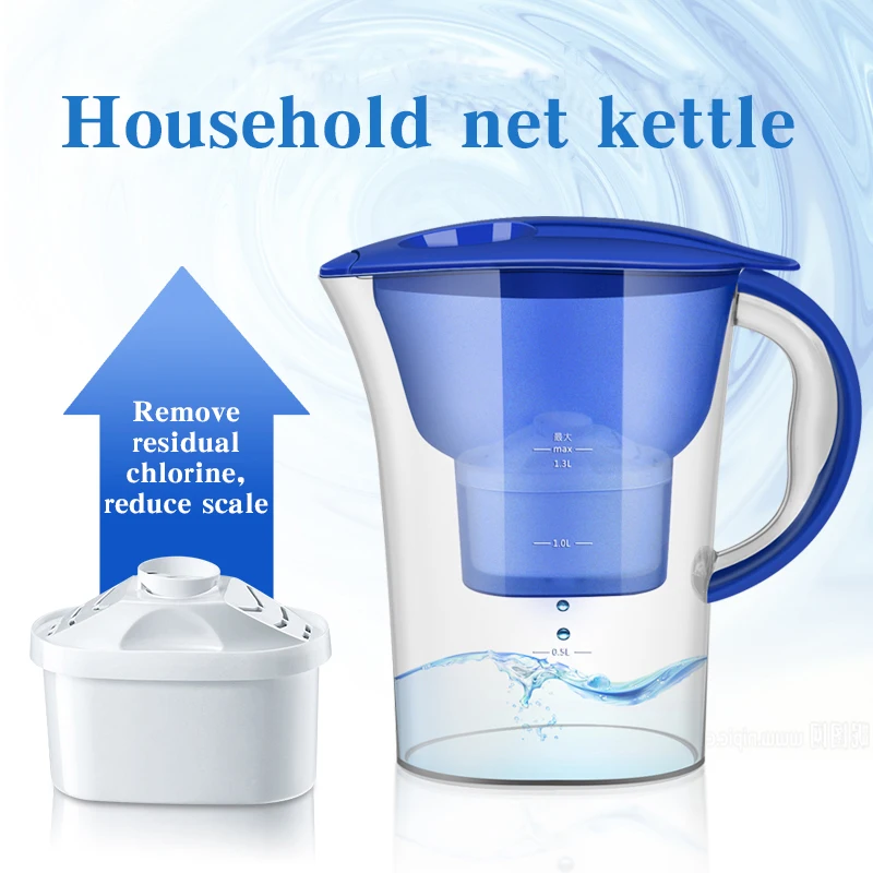 Water Filter Jug Kettle With Refill Filter Cartridge Activated Carbon