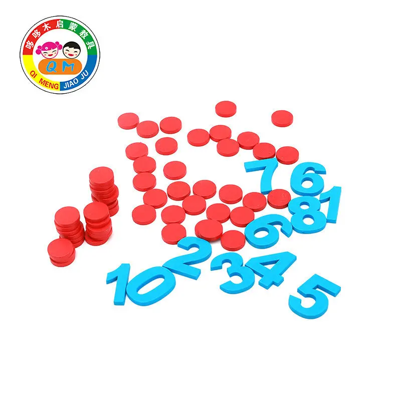 

Montessori Training Aid Wooden Toy Teaching Aids Family Pack Mini Montessori Mathematics Teaching Aids with Numbers with Chips