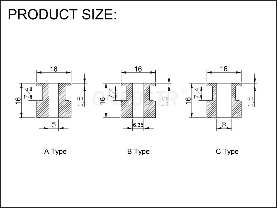2GT-20 synchronous pulley gear GT2 inner hole 5mm 8mm for 6mm belt 3D printer parts free shipping 17