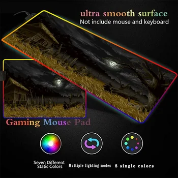 

Art Pastoral Scenery Night RGB Gaming Glow Mouse Pad Gamer Large Mouse Mat Big Computer Mousepad Led Backlight Keyboard Desk Mat