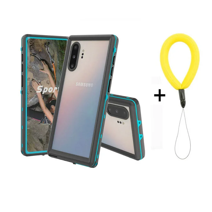 Blue with strap Note10+ Водонепроницаемый чехол для samsung Note 10 чехол для samsung Note 10 Plus водонепроницаемый чехол для samsung Galaxy Note10 5G чехол - Цвет: Blue with strap