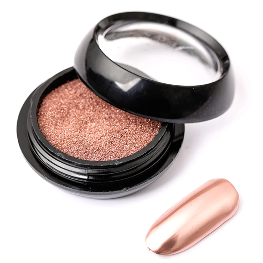 Champagne Gold Маникюрный порошок для ногтей, сделай сам, пыль, металлическое зеркало, макияж, ультра тонкие блестки, рождественское искусство, блестящие вечерние украшения, УФ-гель - Цвет: Champagne Gold