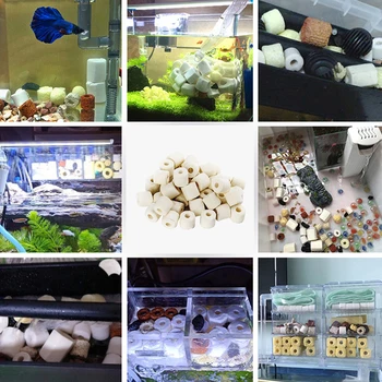 

Aquarium Fish Tank Filter Media Ceramic Rings Activated Carbon Bio Balls Clear Water with Free Filter Net Bag
