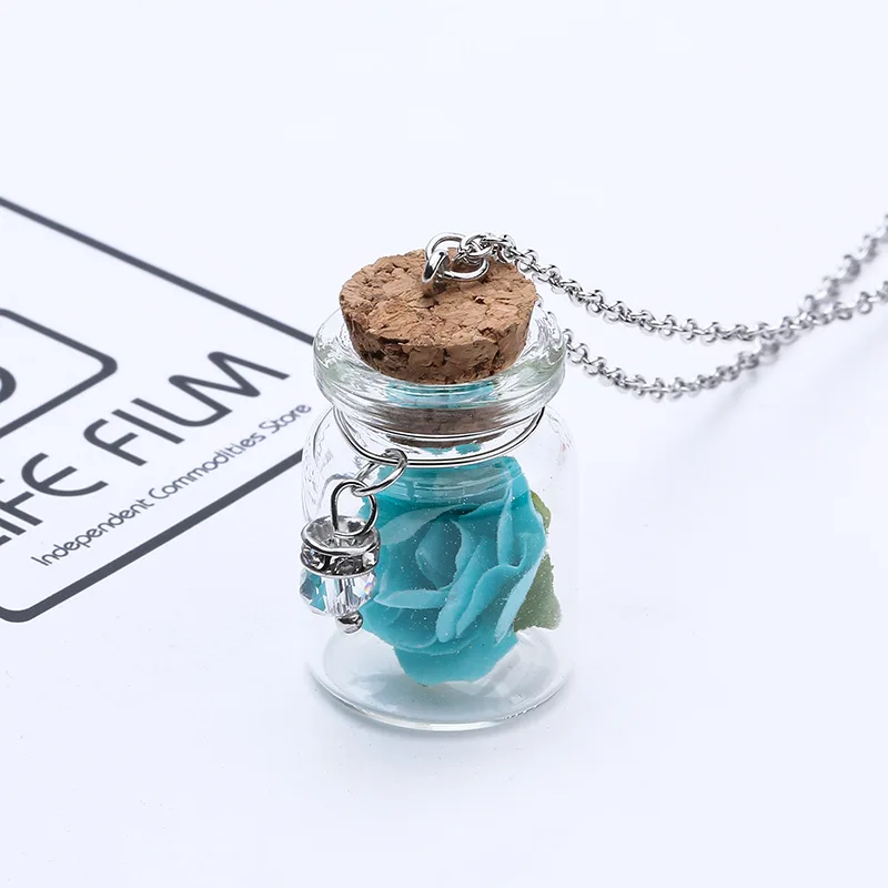 New Green Handmade Christmas Trees Jewelry Transparent Glass Pendant Necklace Charm Christmas Present Alloy Chain Unisex - Окраска металла: style 15