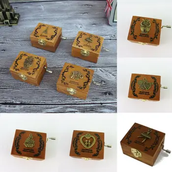 

Retro Wooden Music Box Antique Hand Crank Engraved Toys Kids Birthday Gift Xmas