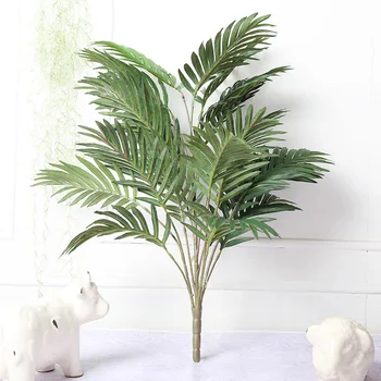 

70cm Large Artificial Palm Tree Green Tropical Plant Branch Silk Cloth Leaf Potted Hotel Furniture Living Room Office Decoration