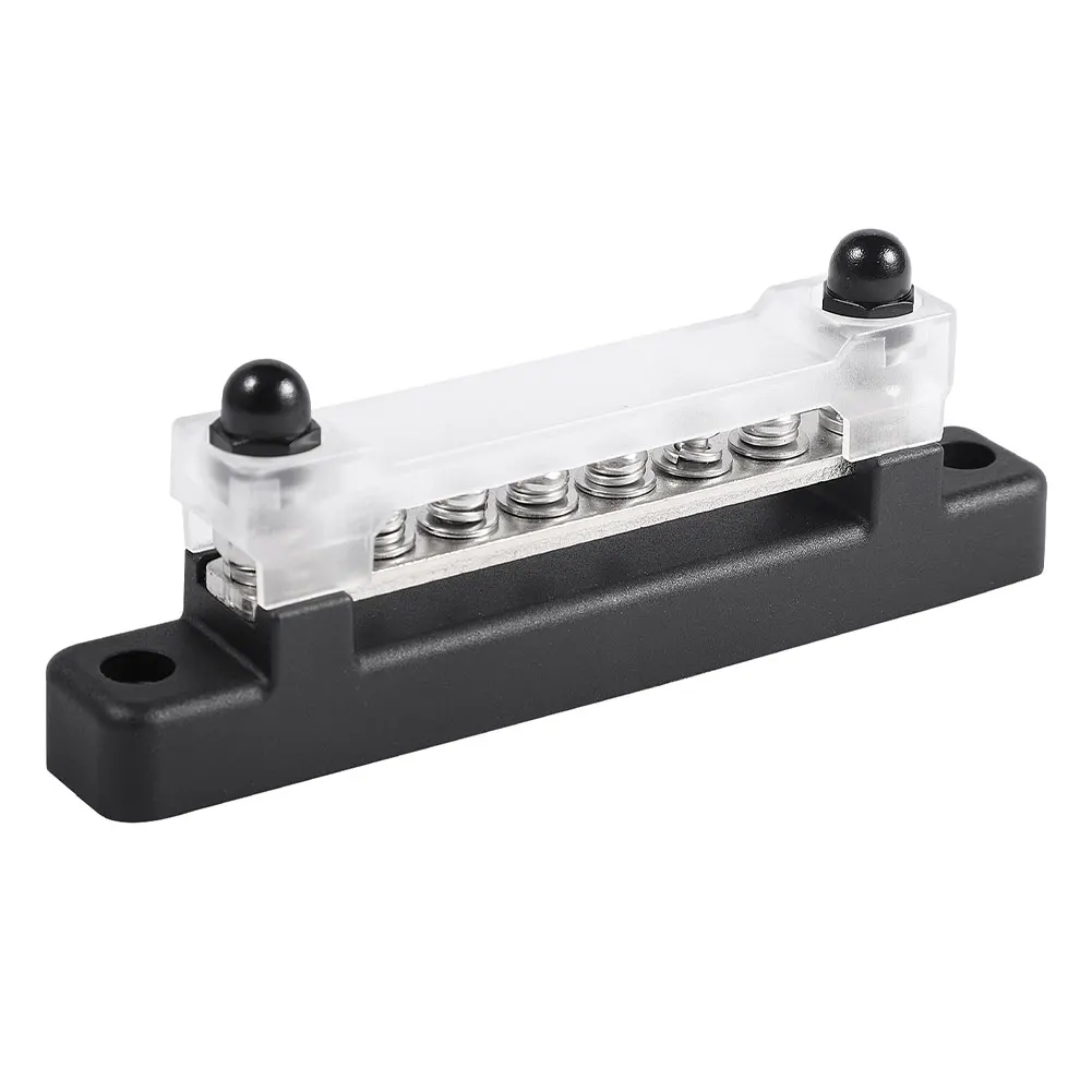 6 Terminal BusBar With Transparent Cover 130A AC/ 150A DC Power Distribution For Car Boat Marine Caravan RV XF-BB001C-6P