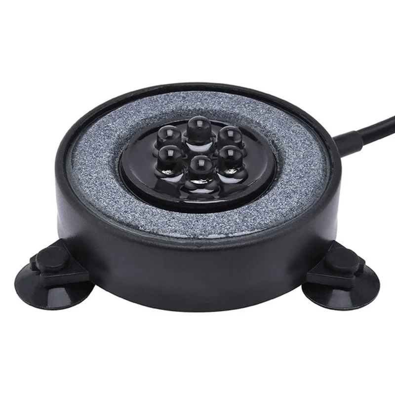 1pcs Led Aquarium Air Bubble Light Fish Tank Curtain Stone Disk with 6 Color Changing Leds Support Dropshipping | Лампы и освещение