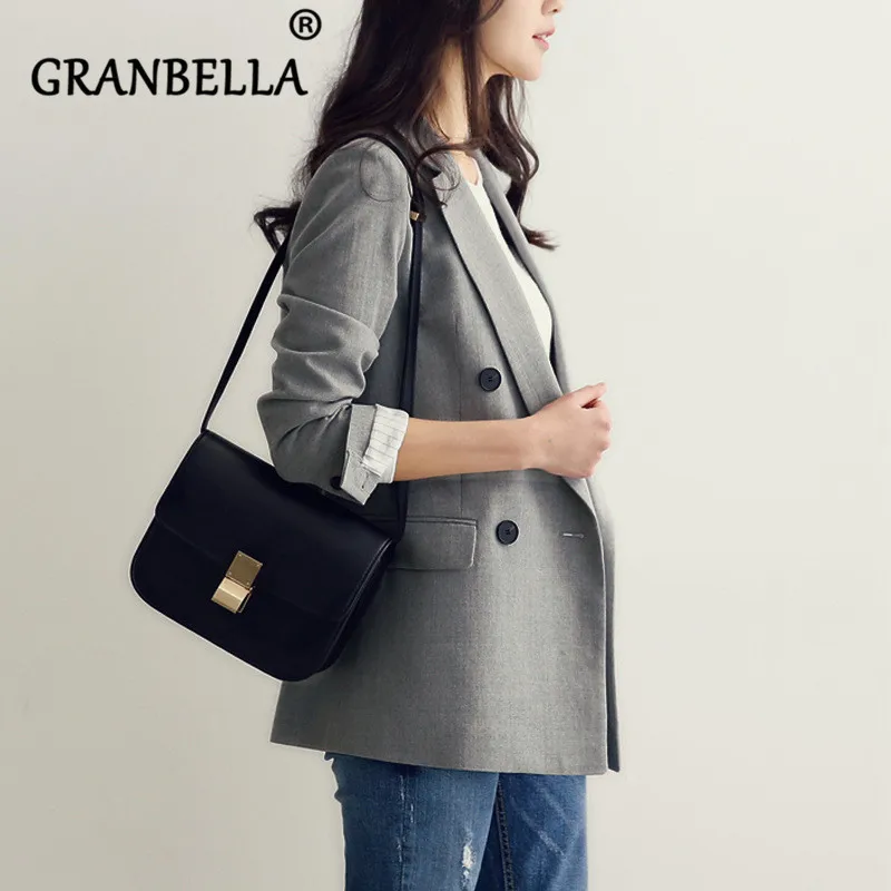 

Fashion 2019 Hot Small Suit Women Classic Double Breasted Women's Jacket Blazer Notched Collar Female Suits Coat