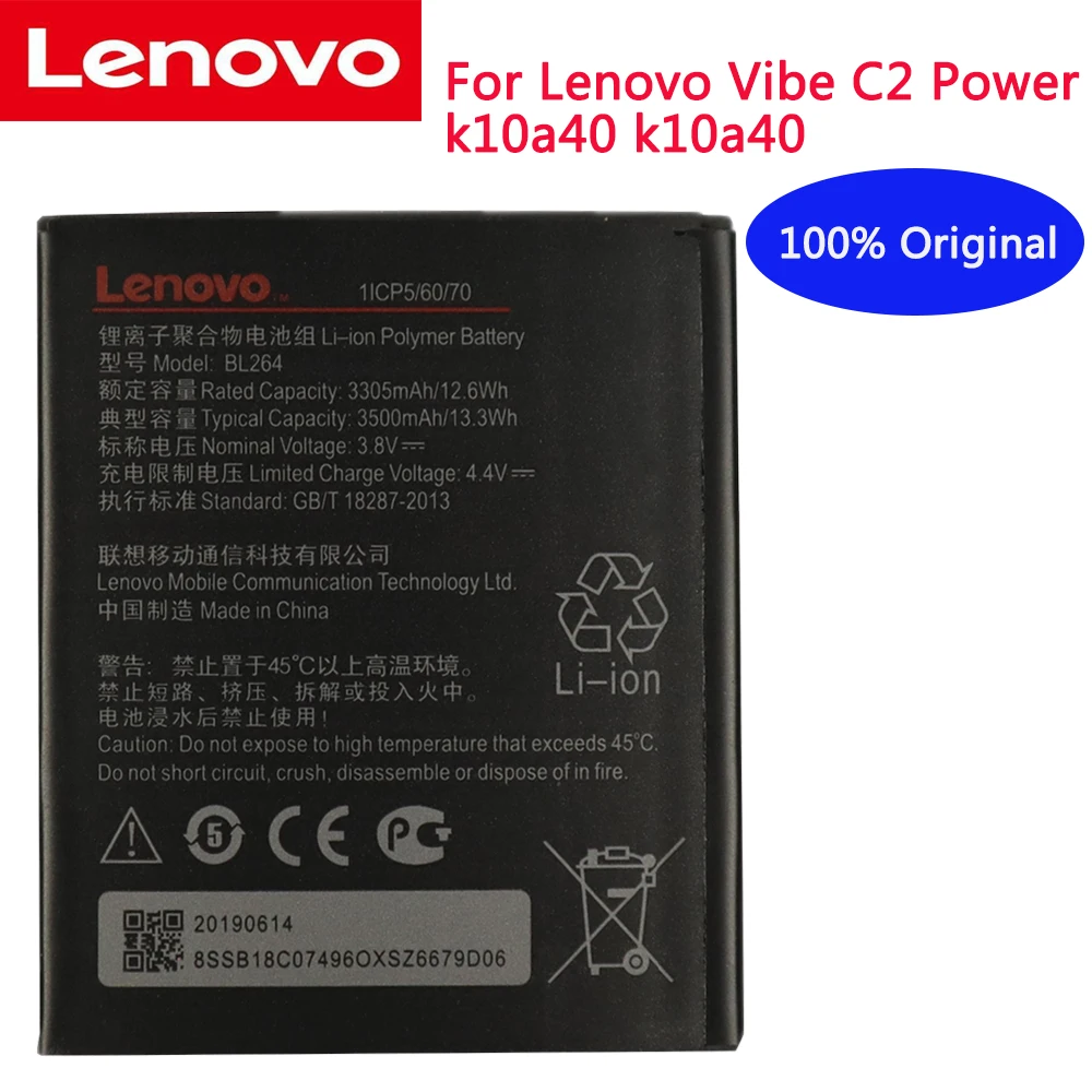 

100% Lenovo Oroginal battery BL264 Battery 3500mAh For Lenovo Vibe C2 Power For Lenovo Vibe C2 Power BL264 Batteries Bateria