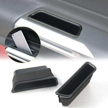 

Front Door Side Organizer Tray Grab Handle Storage Box Phone Holder Container for Ford Mustang 2015 2016 2017 2018 2019