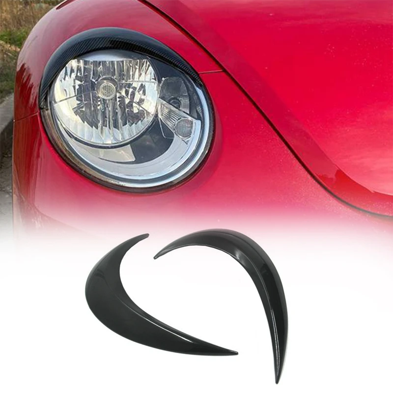 Bright Black Front Headlight Eyelids Eyelashs Covers for Beetle 2012