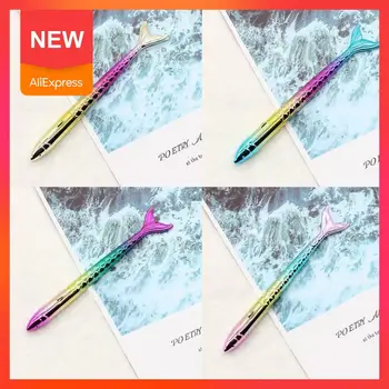 

Creative Stationery Cartoon Mermaid Modeling Ballpoint Color Tail Gradient Plating Colorful Fish Pen School Gel Supplies Pe T7A3