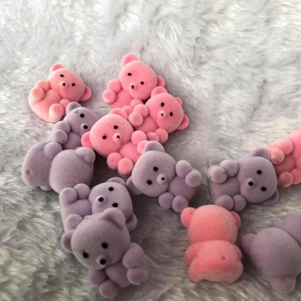 Package of 24 Mini Flocked Bears Pendants Keychains Kids Toy Tiny Bears Doll Pendants for DIY Necklace Earring Jewelry Supplies 50pcs paper jewelry display stand cards cardboard holder labels for keychains bracelet tags organizer packaging small businesses