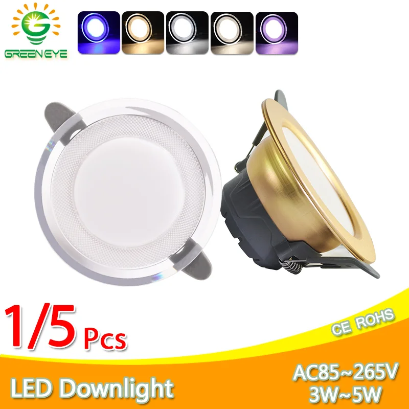 1/5Pcs led Downlight 3W 5W 3000k 4000k 6500k Downlight AC220V-240V led ceiling downlight Kitchen living room Indoor round light 1/5Pcs led Downlight 3W 5W 3000k 4000k 6500k Downlight AC220V-240V led ceiling downlight Kitchen living room Indoor round light