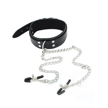 Fetish Nipple Clamps Chain Breast Clip Female Bdsm Leather Collar For Women Erotic Sex Bondage Sex Toys For Couples Adult Games 2