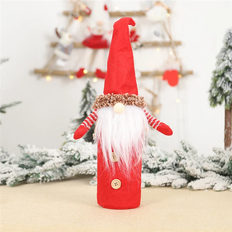 Santa Claus wine bottle bag party table Christmas happy decoration gift Christmas covers for bottles wijn kerst 20O30 (5)
