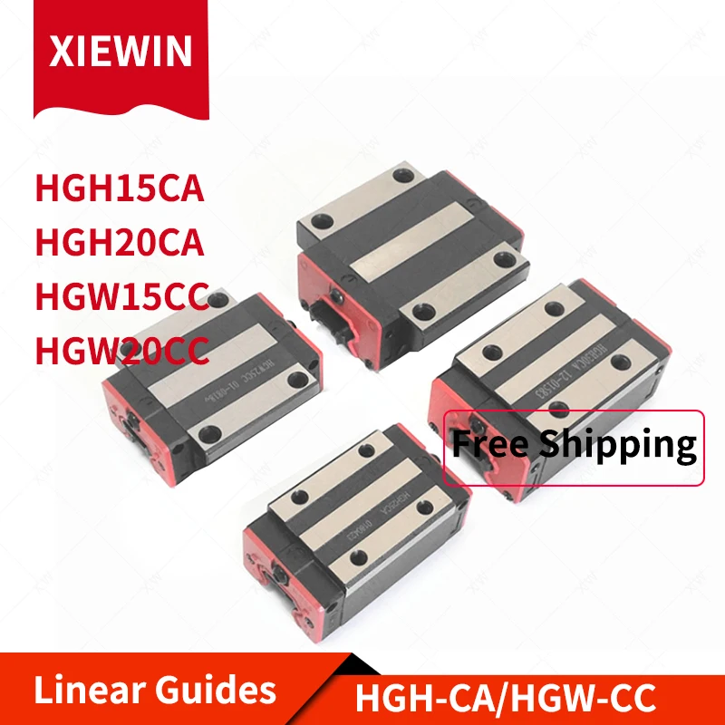 

Free Shipping Rail slider HGH15CA HGW15CC carriages HGH20CA HGW20CC Linear Guide block for HGR15 HGR20 Rails CNC kits