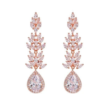 

Bettyue Exaggerated Tall Tree Shape Long Earring Three Colors AAA Zirconia For Female&Girls Sparking Decoration In Dinner