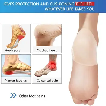 

2020 New 1Pair Flexible Heel Shock Absorption Cushion Silicone Heels Protector Guards Pad