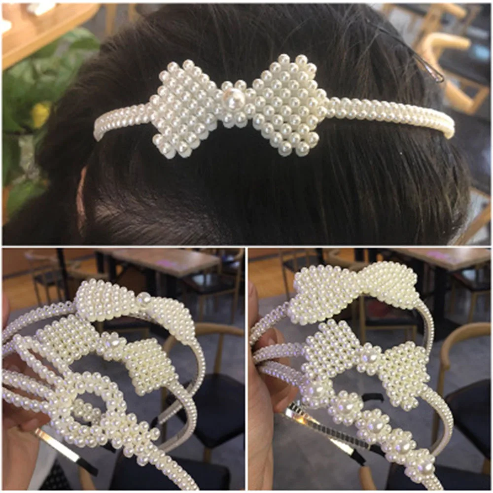 Корейский образец дизайна, имитация жемчуга, лента для волос для девочек, аксессуары для волос, Женская повязка на голову, Свадебная вечеринка, обруч для волос
