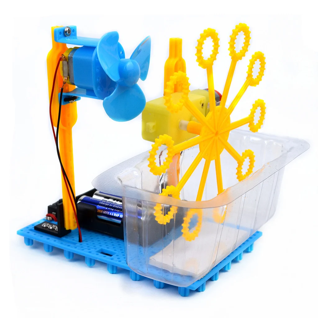 Crianças educacional diy máquina de bolha automática ciência experimento kits brinquedos educativos