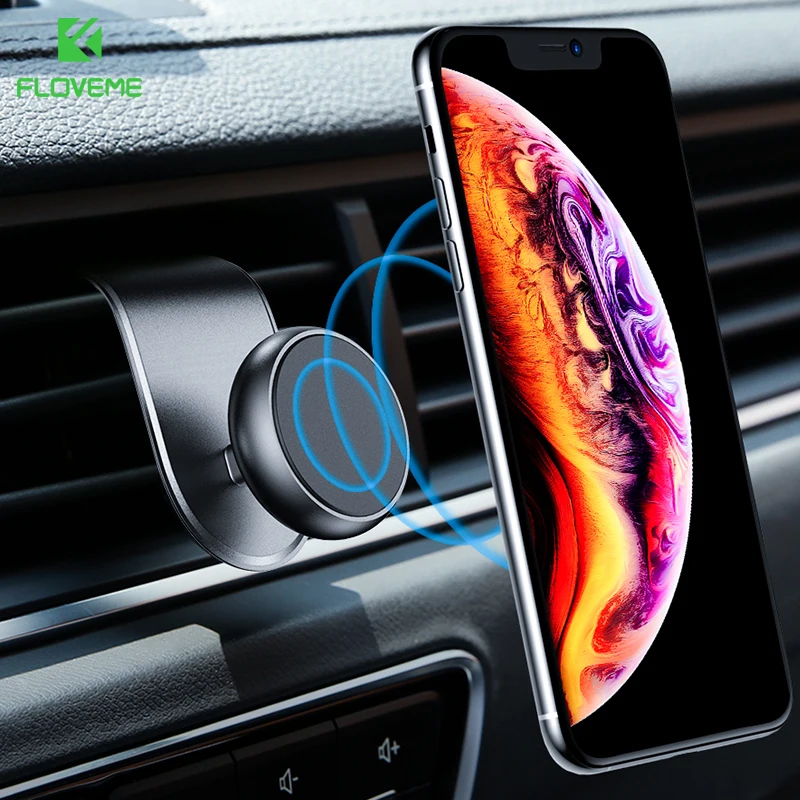 Металлический магнитный автомобильный держатель для телефона FLOVEME iPhone Xiaomi Mini с