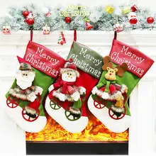 Рождественские носки чулок Подарочная сумка Чехлы для бутилок вина Рождественская бутылка вина крышка Рождественская игрушка украшение