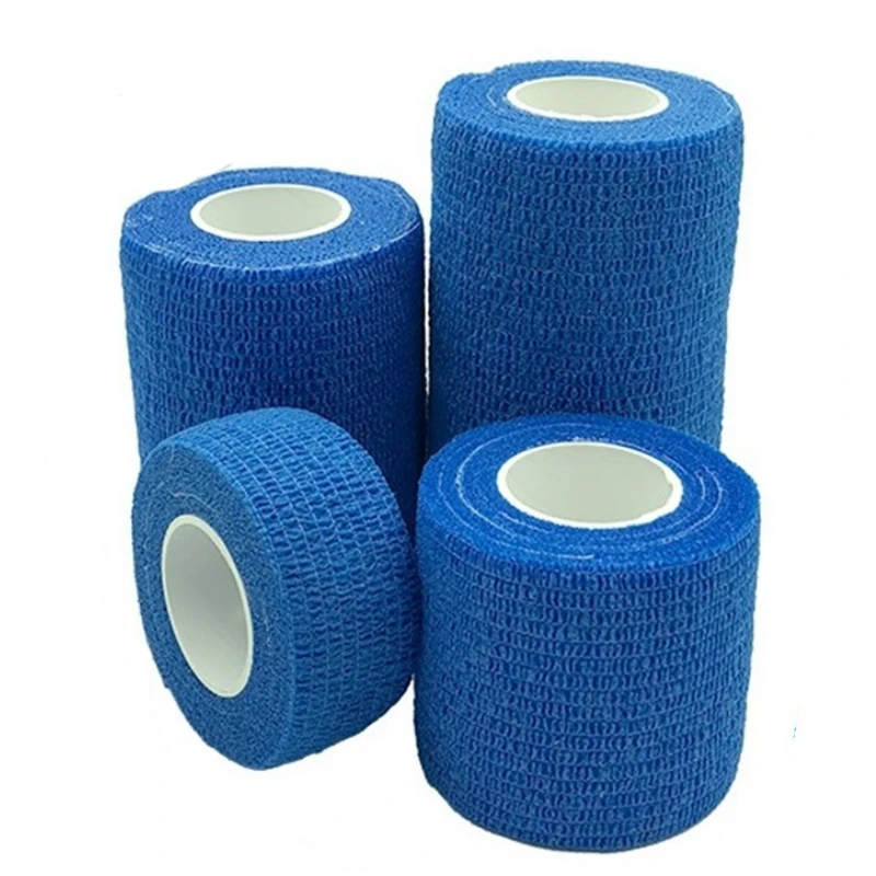 Vendaje de primeros auxilios de seguridad impermeable, vendaje autoadhesivo de emergencia, Kits de supervivencia, vendas elásticas, Color azul, 4,5 M