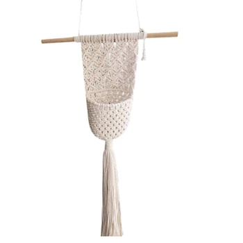 

Creative Hanging Tapestry Bohemian Tassel Tapestry Weaving Flowerpot Net Bag Green Plant Hanging Basket Hanger Wall Flow