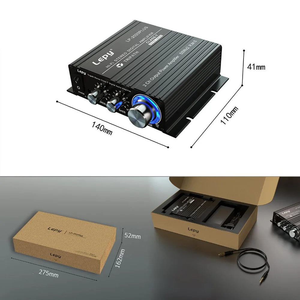 Lepy аудио усилитель HiFi стерео класс T цифровой усилитель мощности мини домашний стерео аудио усилитель 50 Вт* 2