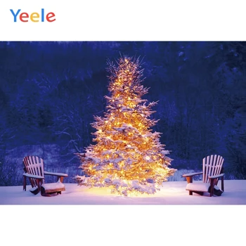 

Yeele Christmas Photocall Lantern Pine Chairs Night Photography Backdrop Personalized Photographic Backgrounds For Photo Studio