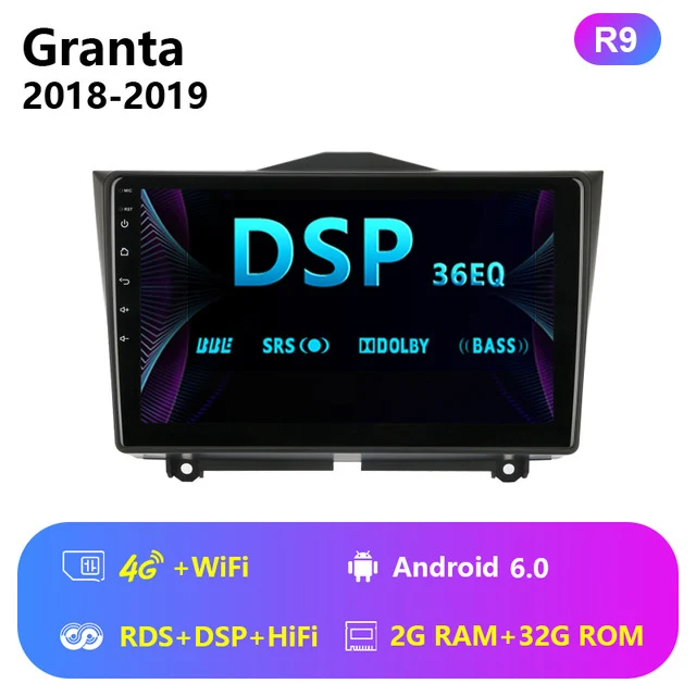 Jansite " Автомагнитола для LADA Granta Cross 4G Wifi Android плеер gps сенсорный экран Мультимедиа Видео плеер для России - Цвет: R9