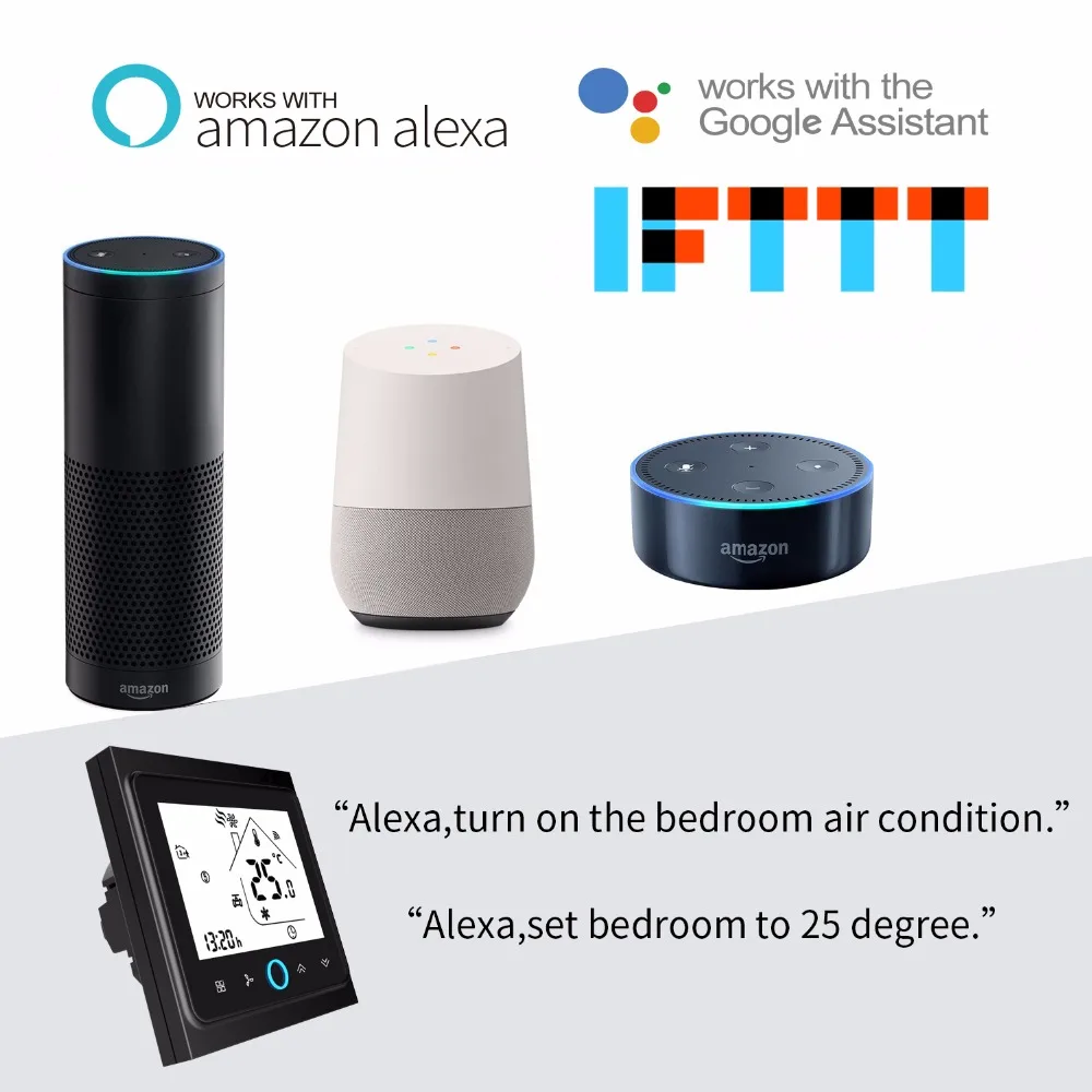WiFi термостат регулятор температуры для воды/электрический подогрев пола воды/газовый котел работает с Alexa Google Home 3A 16A