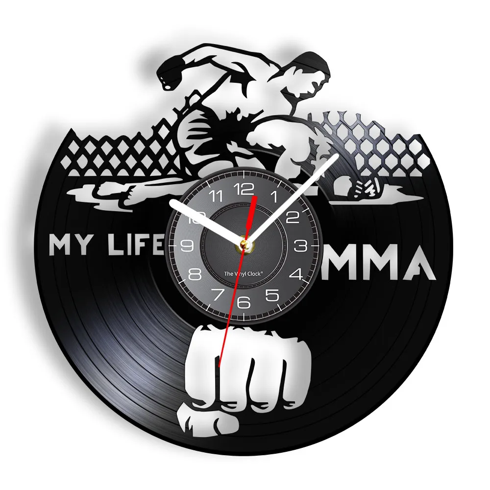 

Настенные часы My Life MMA, виниловые с резьбой в виде кулака и пластинки